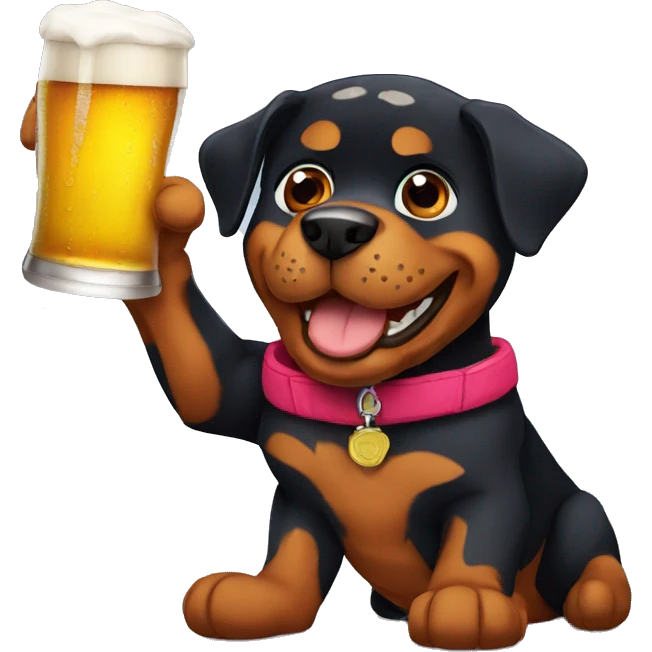 rottweiler with a  beer emoji