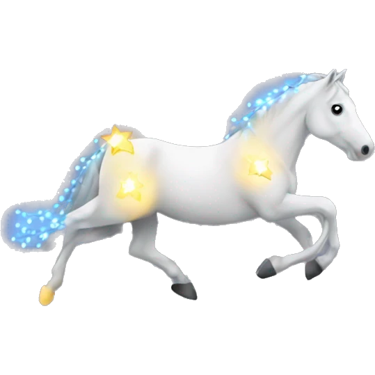 Horse running with Christmas lights  emoji