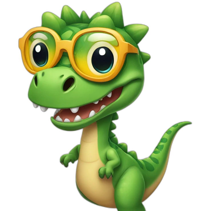dinosaurio con lentes de sol emoji