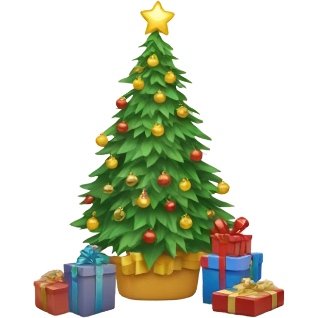 Christmas tree with presents  emoji