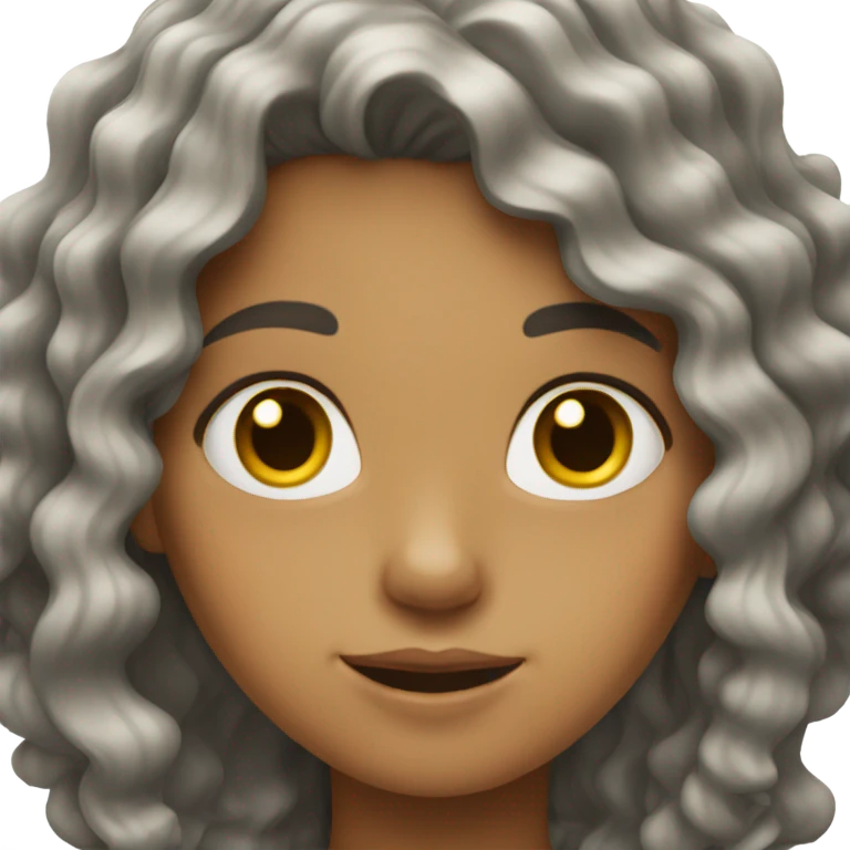 Girl with wavy hair emoji