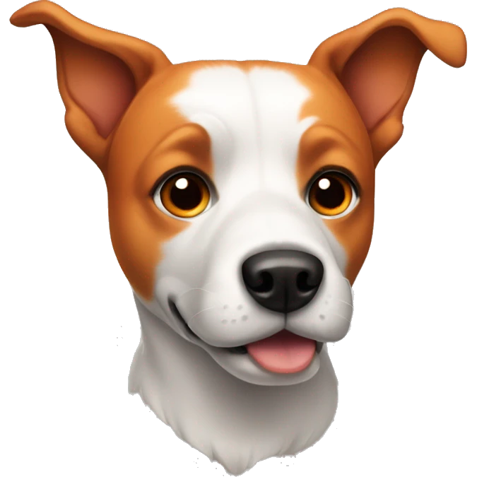 Orange, black, and white dog with pointy ears emoji