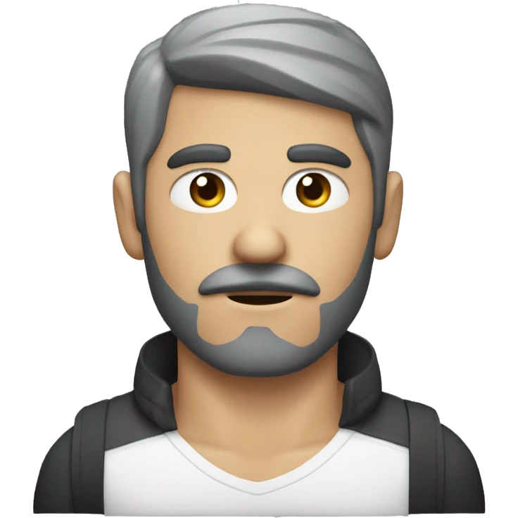 dark hair dark eye man with short mustache holding game controller emoji