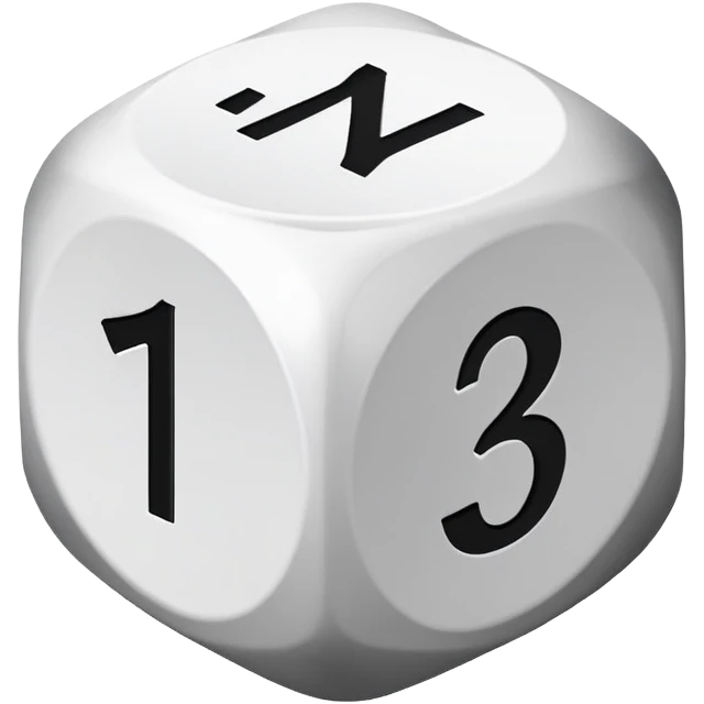 Dice with 12 sides and with 12 numbers emoji