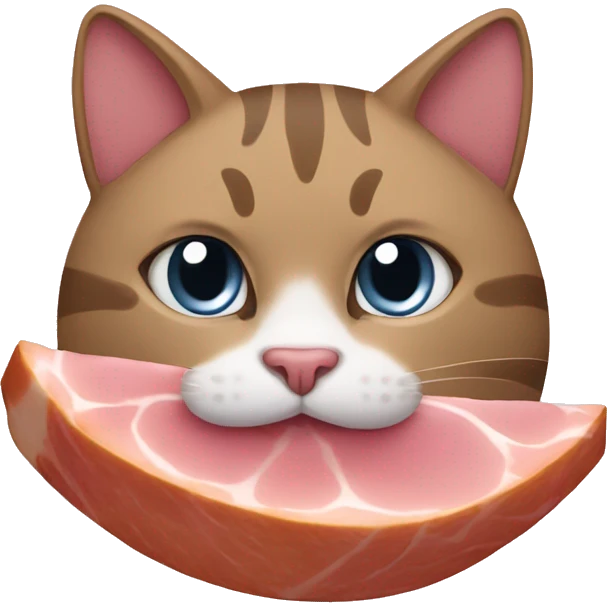 Cat with a ham on top emoji