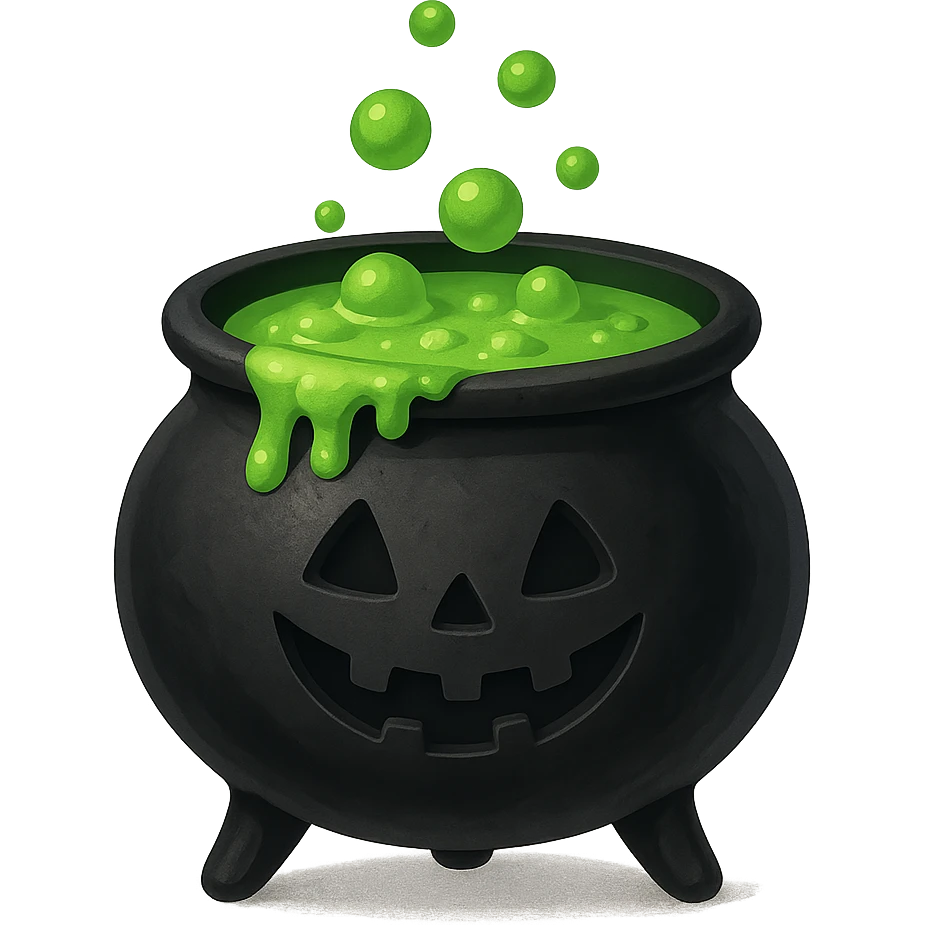 Halloween cauldron. remove background  emoji
