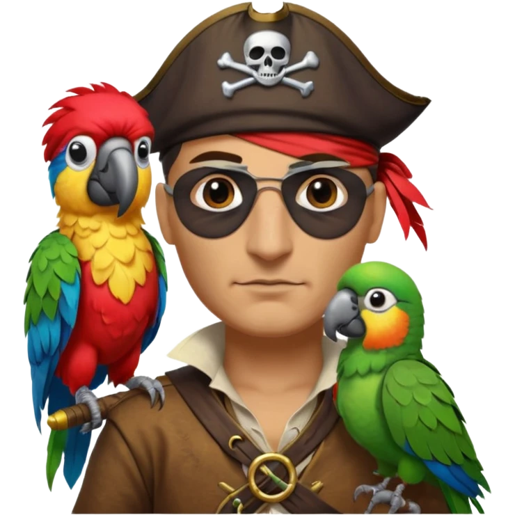 pirate and parrot emoji