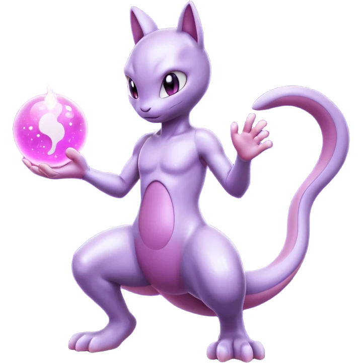 Pokemon legendary glitter purple and pink mewtwo emoji