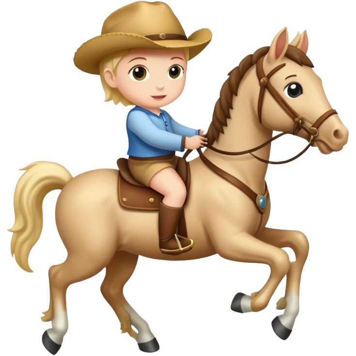 A baby riding a horse  emoji