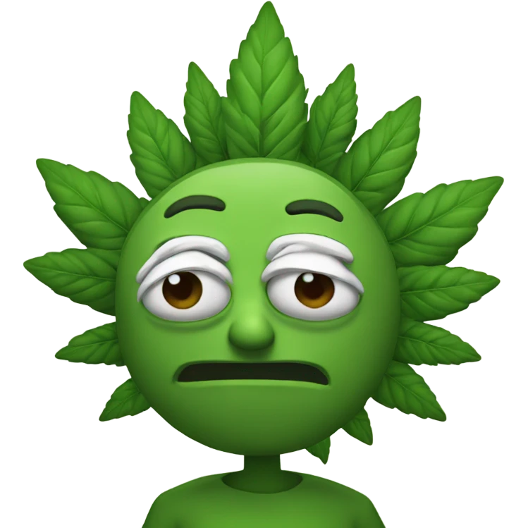A character named Mbaue and marijuana emoji