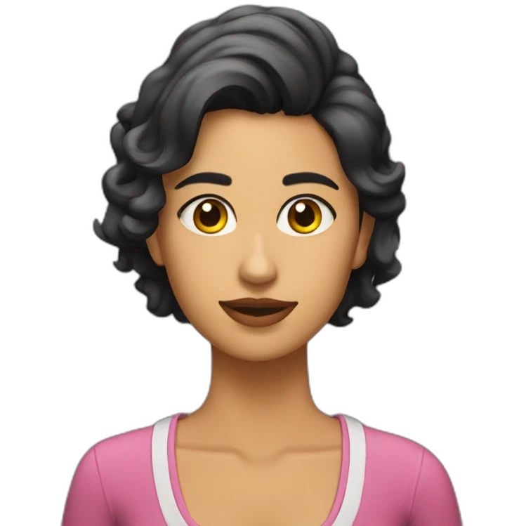 Chica morena pensando emoji