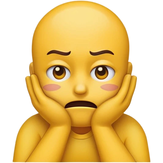 Can do an emoji face that looks stressed and annoyed with hands gripping in neck emoji