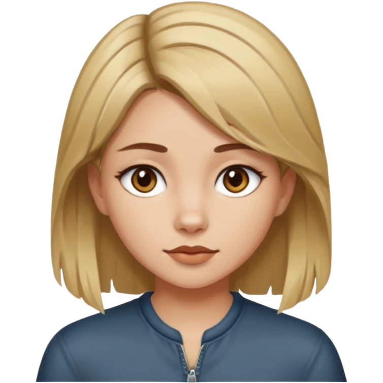 girl with wolf cut brown hair and blonde streaks emoji