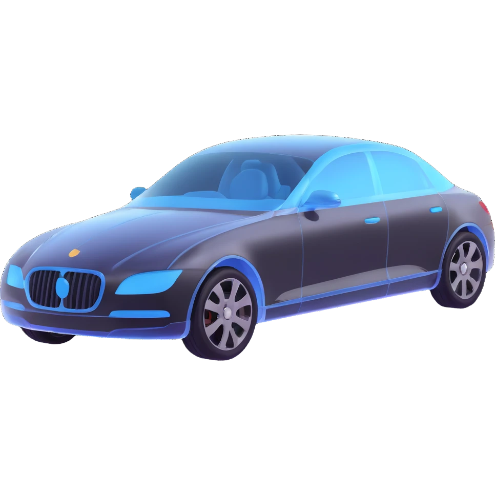 elegant and premium car covered with a transparent protective film, smooth and sophisticated lines emoji