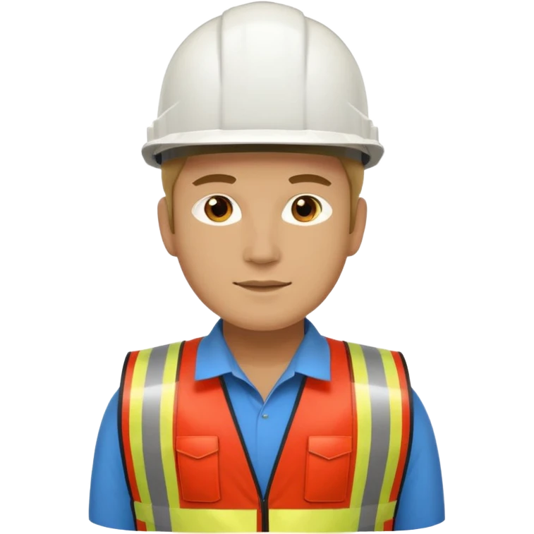 Arquitecto con casco blanco pero con chaleco de color rojo y cinta reflectiva de color dorado, no utilices el color anaranjado emoji