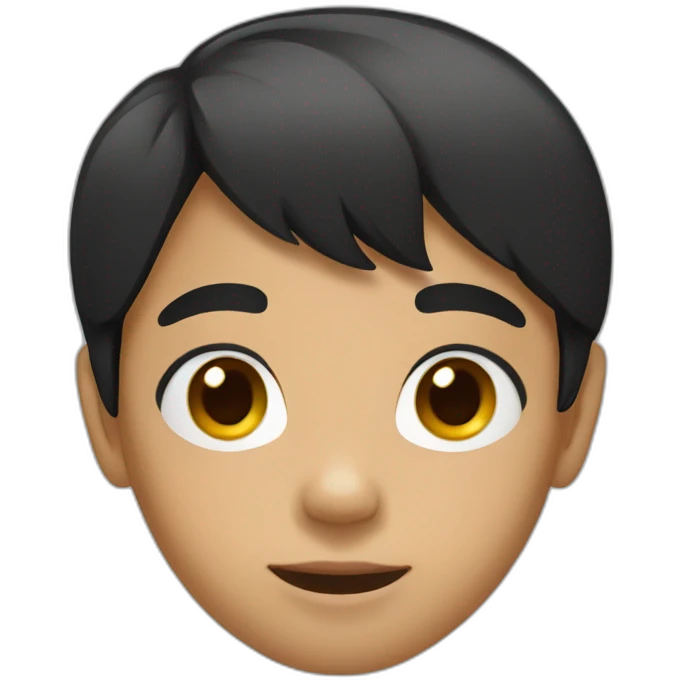 black hair asian kid emoji