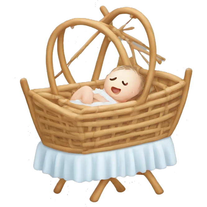 Newborn in a rattan cradle emoji