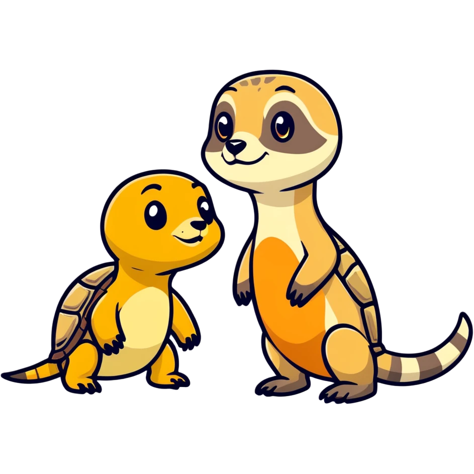 Turtle and a meerkat  emoji