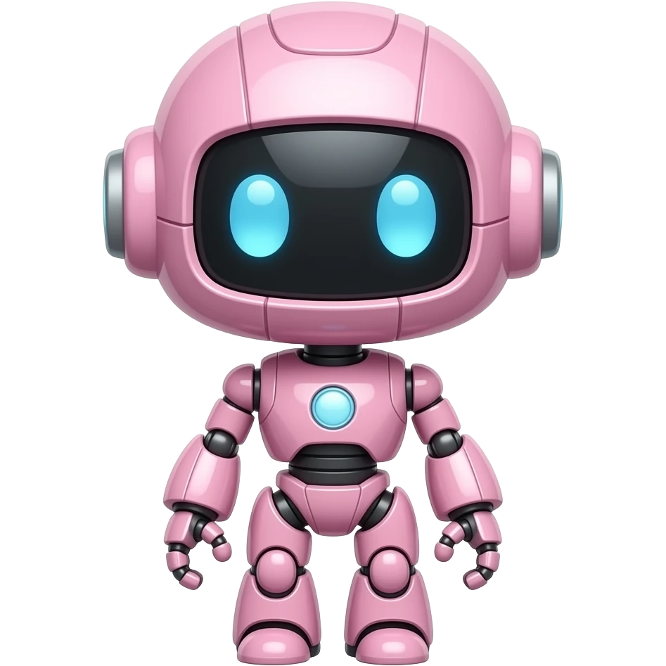 Cute feminine pale pink robot emoji