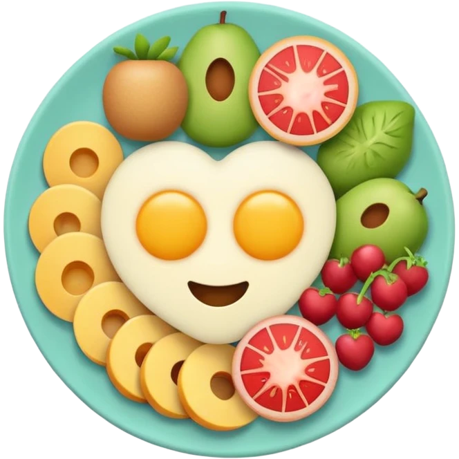 Vegetarian breakfast emoji icon, flat vector, minimal design, pastel colors, iOS emoji style, centered, transparent background, no eggs, no meat.” emoji