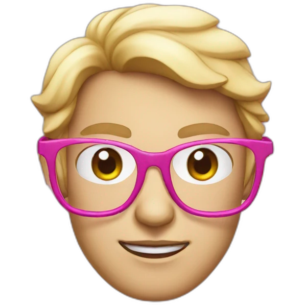 nerd with pink specs emoji