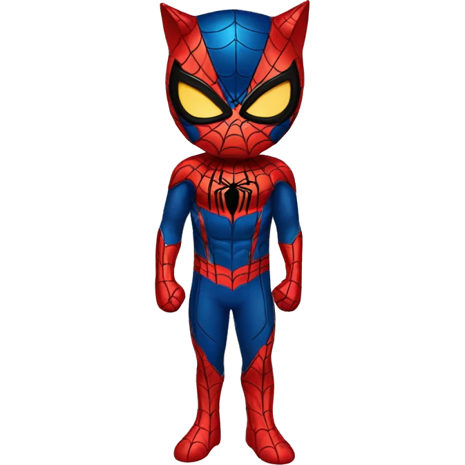 Gato vestido de spiderman emoji