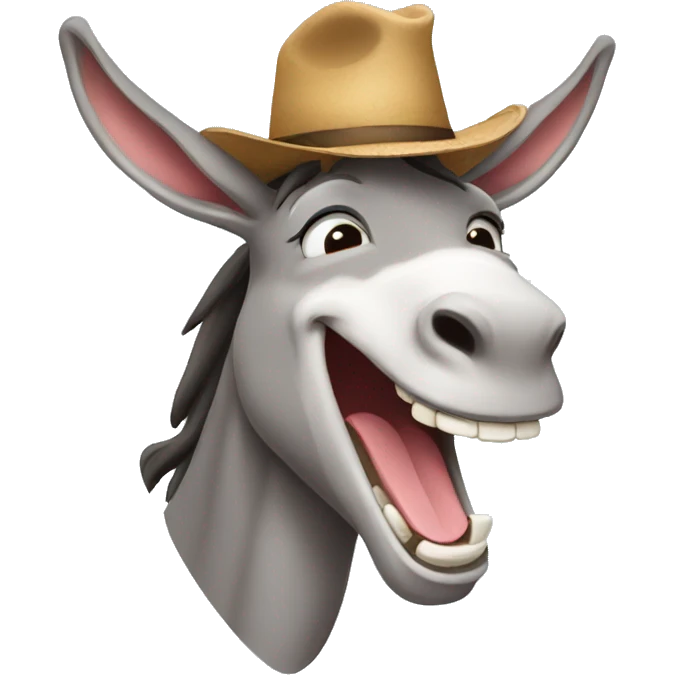 laughing donkey wearing hat emoji