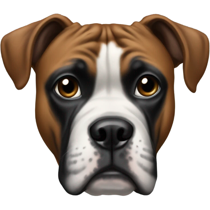 Boxer dog with more black on face emoji
