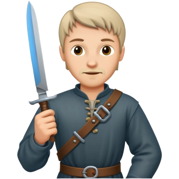 medieval man holding a knife emoji