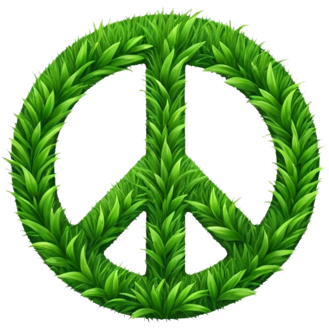 peace sign with grass emoji