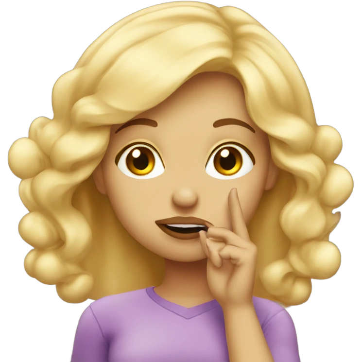 blonde girl blowing a kiss  emoji