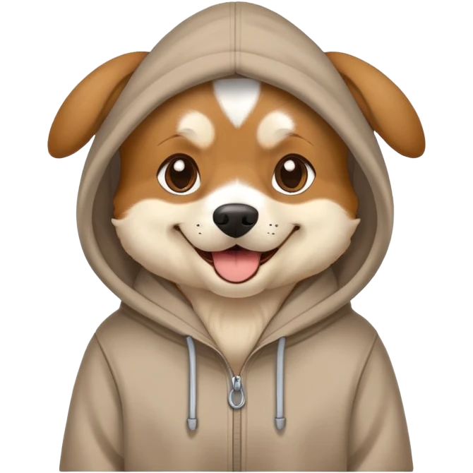 Dog wearing a hoodie emoji