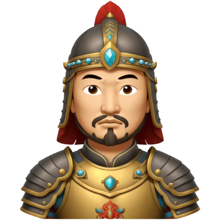 portrait of Genghis Khan in armor rotated 45 degrees to the right emoji