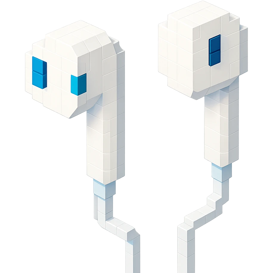 white EarPods headphones with a matte finish emoji