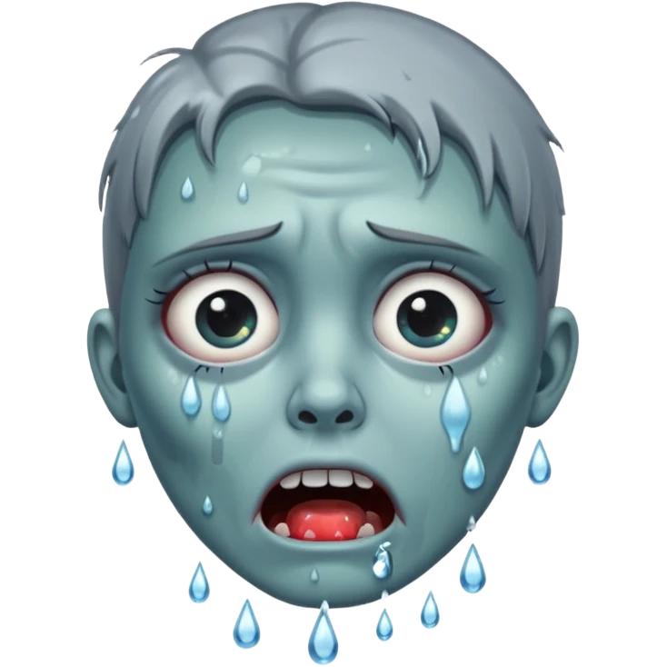 zombie crying with tears water droplets no blood  emoji