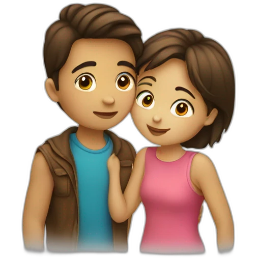 Girl kissing a boy emoji