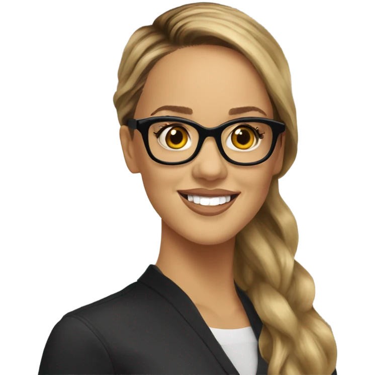 Caucasian Jessica alba with glasses  emoji