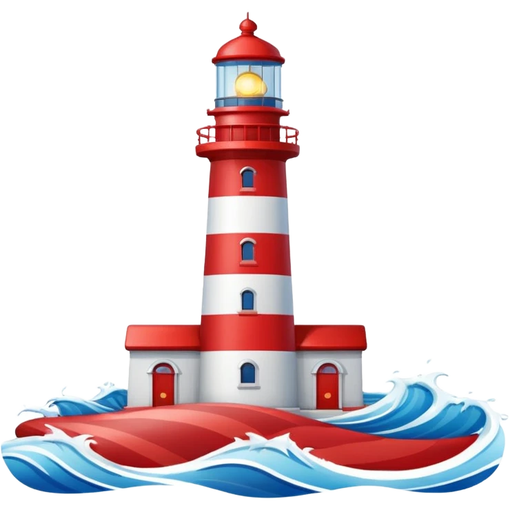 lighthouse emoji with waves, apple style emoji
