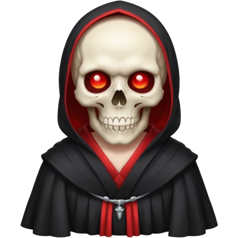 skull with red eyes robe covering shoulders emoji