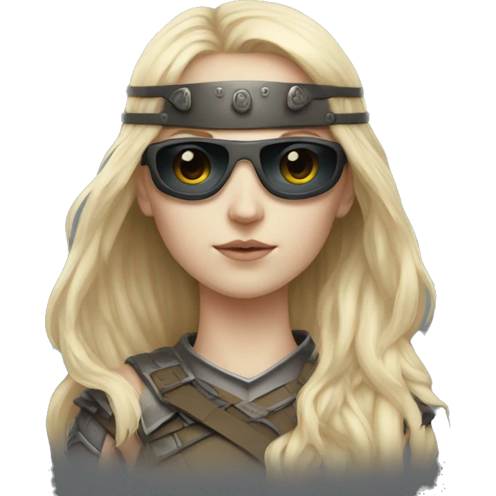 Pale-skinned Girl warrior with dark sunglasses emoji