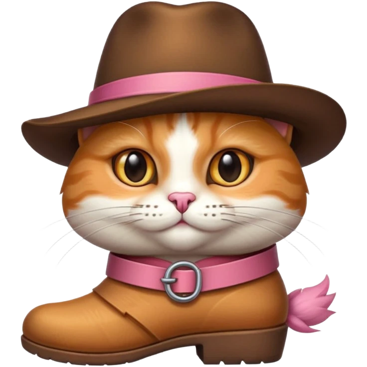 Gato de botas com chapéu emoji