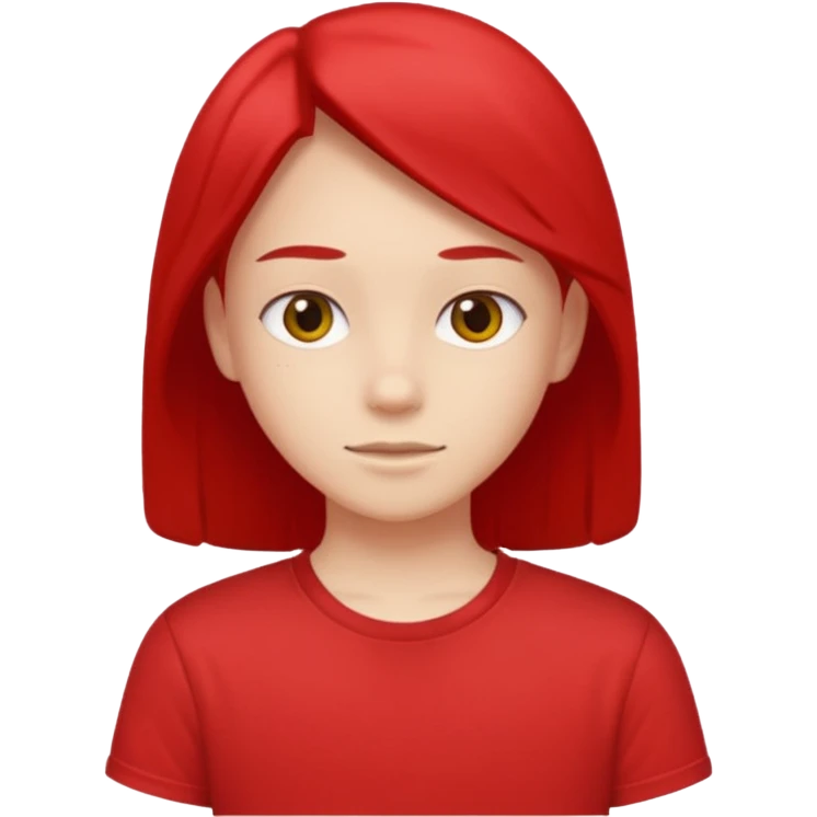young wear a red ti shirt emoji