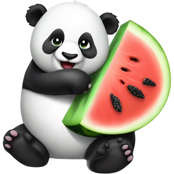 Panda eating watermelon emoji