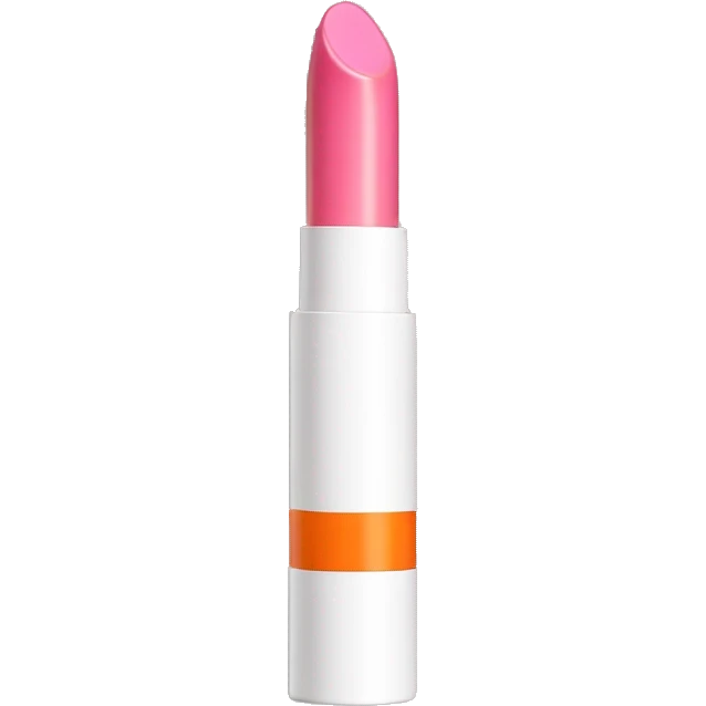 Pink lipstick tube with orange and white packaging  emoji