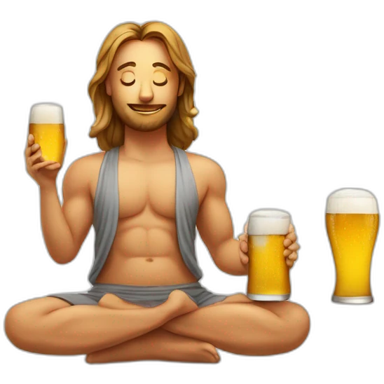 Yoga qui boit une biere emoji