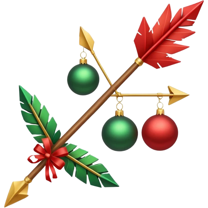 An arrow with christmas elements emoji