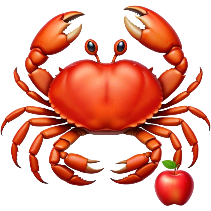 Crab eating apple emoji