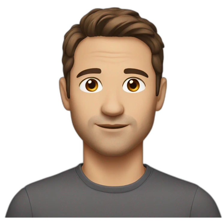 Man, 40, brown hair, brown eyes, short hair emoji