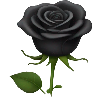 Black rose with stem emoji