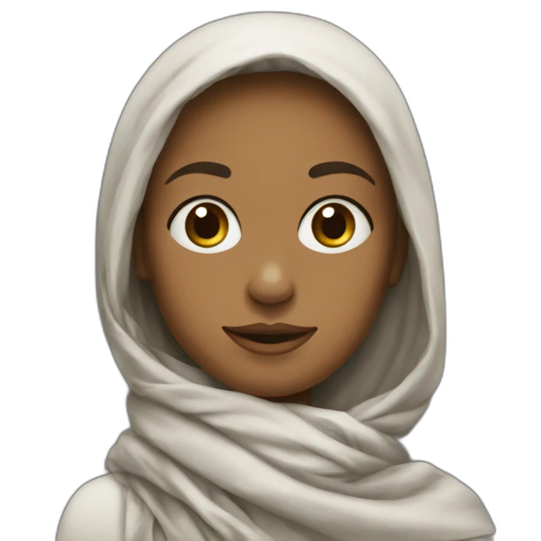 Fille avec un foulard emoji